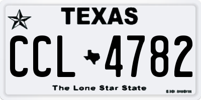TX license plate CCL4782