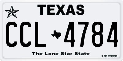 TX license plate CCL4784