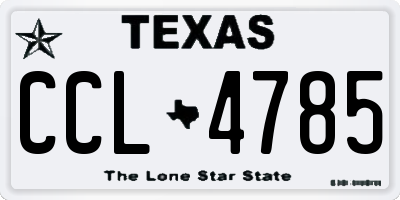 TX license plate CCL4785