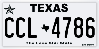 TX license plate CCL4786
