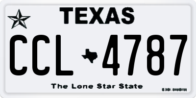 TX license plate CCL4787