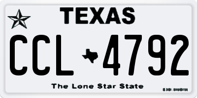 TX license plate CCL4792