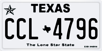 TX license plate CCL4796