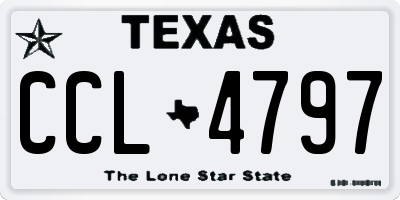 TX license plate CCL4797