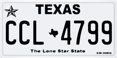 TX license plate CCL4799