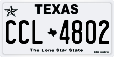 TX license plate CCL4802