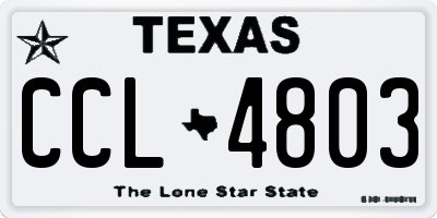 TX license plate CCL4803
