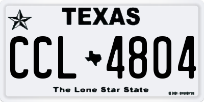 TX license plate CCL4804