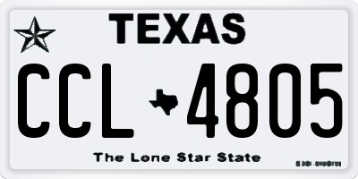TX license plate CCL4805