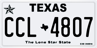 TX license plate CCL4807
