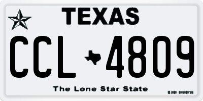 TX license plate CCL4809