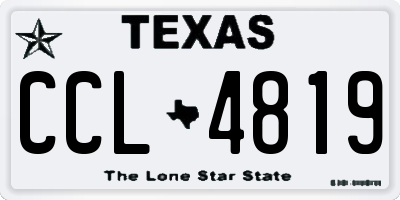 TX license plate CCL4819