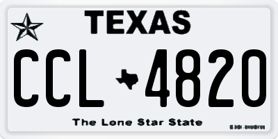 TX license plate CCL4820