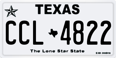 TX license plate CCL4822