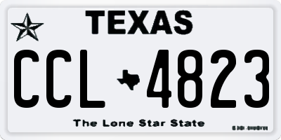 TX license plate CCL4823