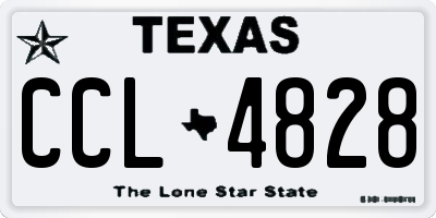 TX license plate CCL4828