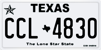 TX license plate CCL4830