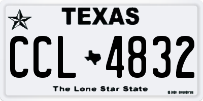 TX license plate CCL4832