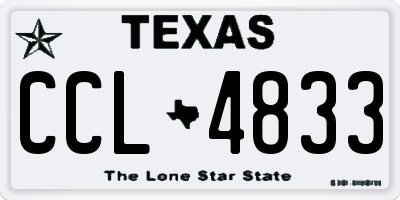TX license plate CCL4833