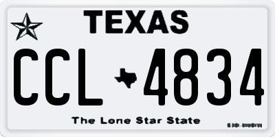TX license plate CCL4834