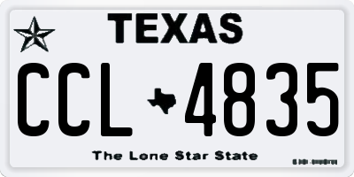 TX license plate CCL4835