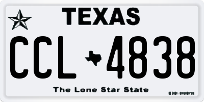 TX license plate CCL4838