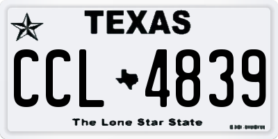 TX license plate CCL4839
