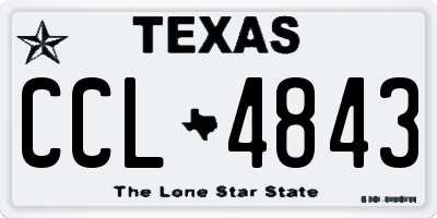 TX license plate CCL4843