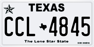 TX license plate CCL4845