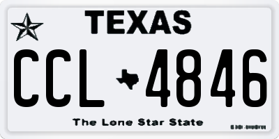 TX license plate CCL4846