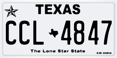 TX license plate CCL4847