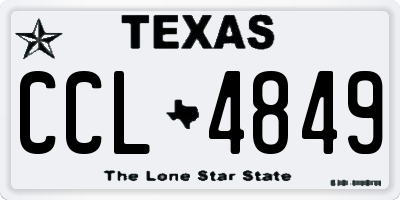 TX license plate CCL4849