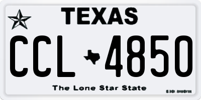TX license plate CCL4850