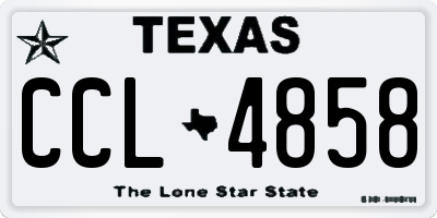 TX license plate CCL4858