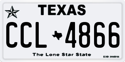TX license plate CCL4866