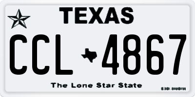 TX license plate CCL4867