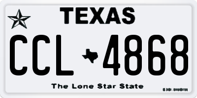 TX license plate CCL4868