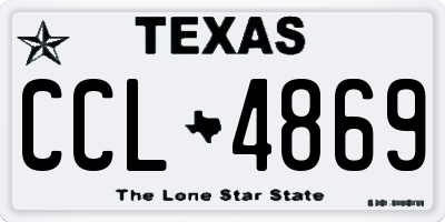 TX license plate CCL4869