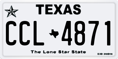 TX license plate CCL4871