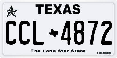 TX license plate CCL4872