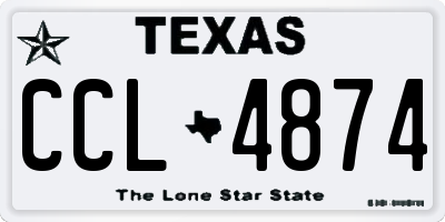 TX license plate CCL4874