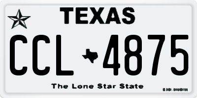 TX license plate CCL4875