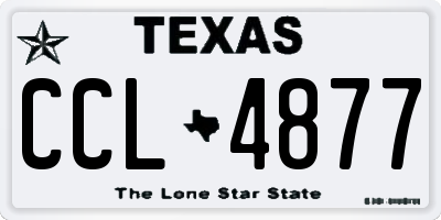 TX license plate CCL4877