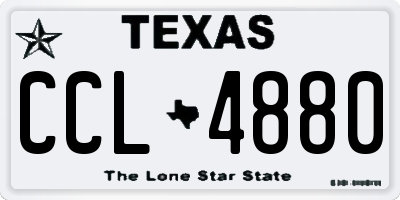 TX license plate CCL4880