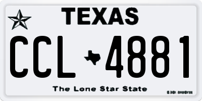 TX license plate CCL4881