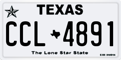 TX license plate CCL4891