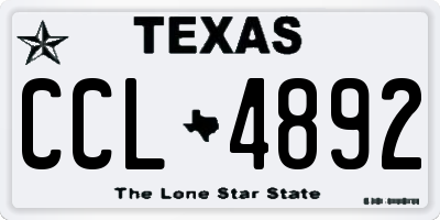 TX license plate CCL4892