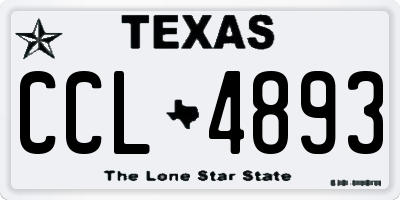 TX license plate CCL4893