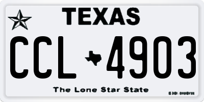 TX license plate CCL4903