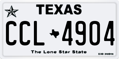 TX license plate CCL4904